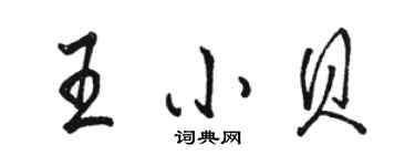 駱恆光王小貝行書個性簽名怎么寫