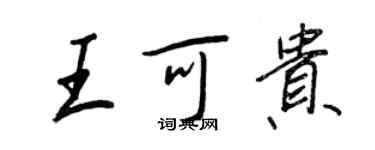 王正良王可貴行書個性簽名怎么寫