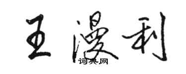 駱恆光王漫利行書個性簽名怎么寫