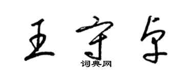 梁錦英王守卓草書個性簽名怎么寫