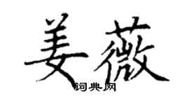 丁謙姜薇楷書個性簽名怎么寫