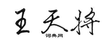 駱恆光王天將行書個性簽名怎么寫