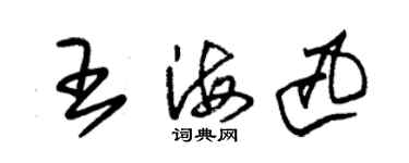 朱錫榮王海迅草書個性簽名怎么寫