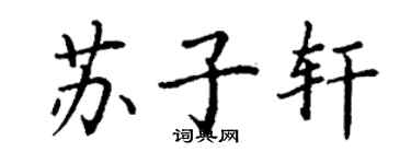 丁謙蘇子軒楷書個性簽名怎么寫