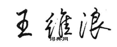 駱恆光王維浪行書個性簽名怎么寫