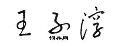 駱恆光王子淳草書個性簽名怎么寫