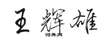 駱恆光王輝雄行書個性簽名怎么寫