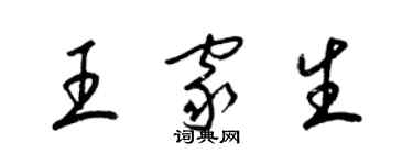 梁錦英王家生草書個性簽名怎么寫