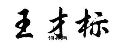 胡問遂王才標行書個性簽名怎么寫