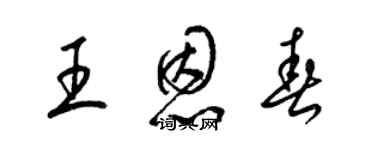 梁錦英王恩春草書個性簽名怎么寫