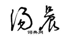 曾慶福湯晨草書個性簽名怎么寫