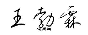 梁錦英王勃霖草書個性簽名怎么寫