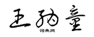 曾慶福王納童草書個性簽名怎么寫