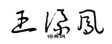 曾慶福王添鳳草書個性簽名怎么寫