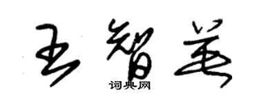朱錫榮王智英草書個性簽名怎么寫