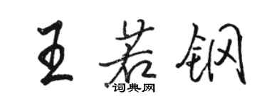 駱恆光王若鋼行書個性簽名怎么寫