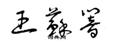 曾慶福王蘇響草書個性簽名怎么寫