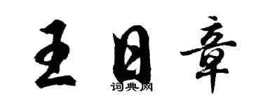 胡問遂王日章行書個性簽名怎么寫