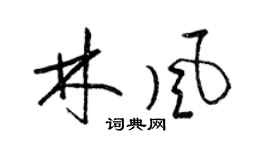 梁錦英林風草書個性簽名怎么寫