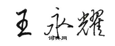 駱恆光王永耀行書個性簽名怎么寫