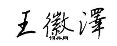 王正良王徽澤行書個性簽名怎么寫