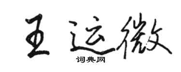 駱恆光王運微行書個性簽名怎么寫