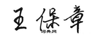 駱恆光王保章行書個性簽名怎么寫