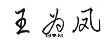 駱恆光王為鳳行書個性簽名怎么寫