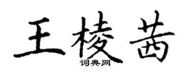 丁謙王棱茜楷書個性簽名怎么寫