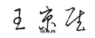 駱恆光王京慰草書個性簽名怎么寫