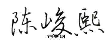 駱恆光陳峻熙行書個性簽名怎么寫