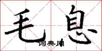 丁謙毛息楷書怎么寫