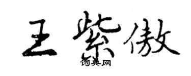 曾慶福王紫傲行書個性簽名怎么寫