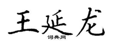 丁謙王延龍楷書個性簽名怎么寫