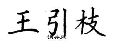 丁謙王引枝楷書個性簽名怎么寫