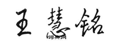 駱恆光王慧銘行書個性簽名怎么寫