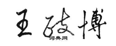 駱恆光王政博行書個性簽名怎么寫