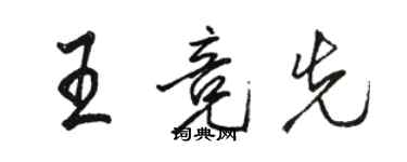 駱恆光王競先行書個性簽名怎么寫