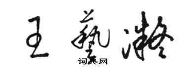 駱恆光王藝凝草書個性簽名怎么寫