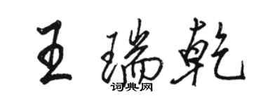 駱恆光王瑞乾行書個性簽名怎么寫