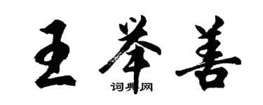 胡問遂王舉善行書個性簽名怎么寫