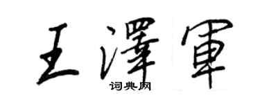 王正良王澤軍行書個性簽名怎么寫