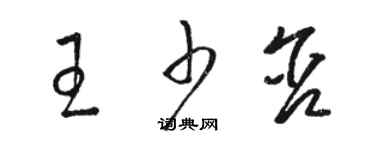 駱恆光王少含草書個性簽名怎么寫