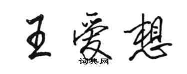 駱恆光王愛想行書個性簽名怎么寫