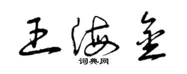 曾慶福王海金草書個性簽名怎么寫