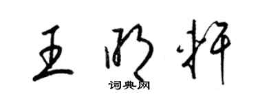 梁錦英王明軒草書個性簽名怎么寫