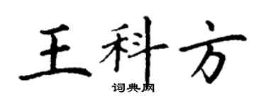 丁謙王科方楷書個性簽名怎么寫