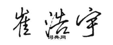 駱恆光崔浩宇行書個性簽名怎么寫