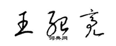 梁錦英王紹亮草書個性簽名怎么寫