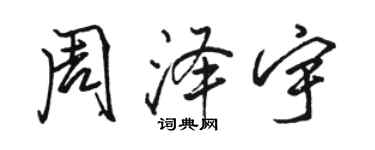 駱恆光周澤宇行書個性簽名怎么寫